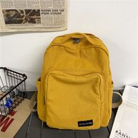 Simple College Style Solid Color Canvas Backpack Wholesale 30*11*34cm sku image 2