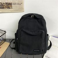 Simple College Style Solid Color Canvas Backpack Wholesale 30*11*34cm sku image 3