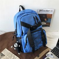 Fashion Solid Color Lace-up Big Capacity Backpack Wholesale 30*12*41cm sku image 2