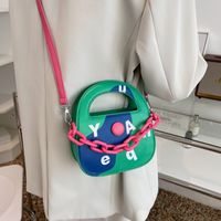 Fashion Macaron Contrast Color Acrylic Chain Small Messenger Bag 18*13*7cm sku image 1