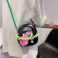 Fashion Macaron Contrast Color Acrylic Chain Small Messenger Bag 18*13*7cm sku image 2