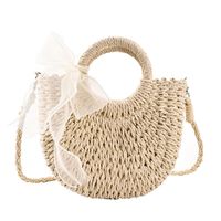 Simple Braided Style Lace Bows Small Messenger Bag 24*19*7cm sku image 2