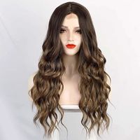 Ladies Wigs Middle Points Big Wave Chemical Fiber Long Curly Headgear Wig main image 3