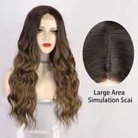Ladies Wigs Middle Points Big Wave Chemical Fiber Long Curly Headgear Wig main image 6