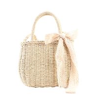 Straw Female Large Capacity Summer Shoulder Basket Bucket Bag 24*18*9cm sku image 2