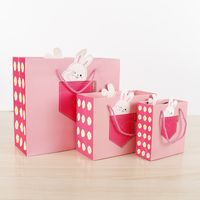 Cartoon Children's Day Gift Tote Bag Cute Pink Rabbit Folding Gift Paper Bag sku image 1