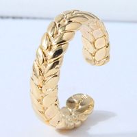 Korean Fashion Geometric Carved Open Copper Ring main image 1