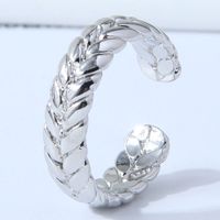 Korean Fashion Geometric Carved Open Copper Ring main image 4