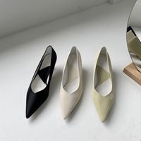 Nouvelle Mode Stiletto Bout Pointu Talons Hauts Bouche Peu Profonde Chaussures Simples Pour Femmes main image 1