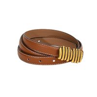 Brown Leather Retro Belt Women's New Jeans Decorative Two-layer Cowhide main image 6