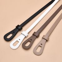 New Ladies Leather Thin Non-porous Decorative Belt Two-layer Women's main image 3