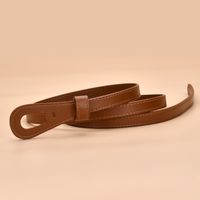 New Ladies Leather Thin Non-porous Decorative Belt Two-layer Women's main image 5