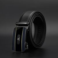 Two-layer Leather New Automatic Buckle Casual Men's Belt main image 4