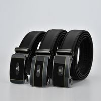 Two-layer Leather New Automatic Buckle Casual Men's Belt main image 5