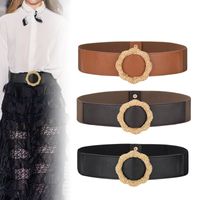 Cowhide Elastic Wide Women's Decorative Corset Belt Fashion main image 1