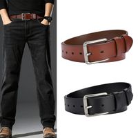 New Men's Leather Pin Buckle Fashion Business Alloy Buckle Pants Belt main image 3