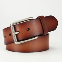 New Men's Leather Pin Buckle Fashion Business Alloy Buckle Pants Belt main image 4