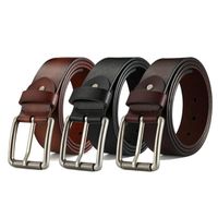 New Men's Leather Pin Buckle Fashion Business Alloy Buckle Pants Belt main image 1