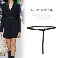 New Non-porous Decorative Dress Simple Fashion Leather Women's Thin Belt Wholesale main image 3
