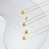 Fashion Plated 14k Gold Pendant Simple Four-leaf Copper Necklace main image 5