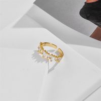 Modeschmuck Micro-set Zirkon Wellenförmige Öffnung Verstellbarer Ring Weiblich Kupfer main image 5