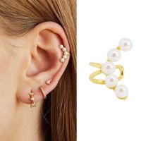 Neue Süßwasser Perlen Ohr Klammern Kupfer Galvanik 14k Echte Gold Ohrringe main image 1