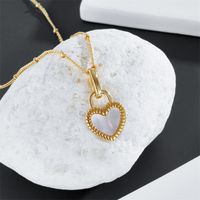Fashion Copper Heart-shaped Necklace Simple Double-sided Copper Necklace main image 5