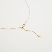 Fashion Diamond Letter Necklace Simple Copper Plated 14k Gold Necklace main image 5