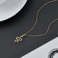Fashion Snake-shaped Pendant Retro Simple Copper Necklace main image 3