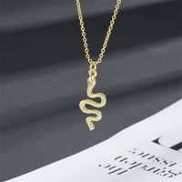 Fashion Snake-shaped Pendant Retro Simple Copper Necklace main image 5