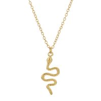 Fashion Snake-shaped Pendant Retro Simple Copper Necklace main image 6