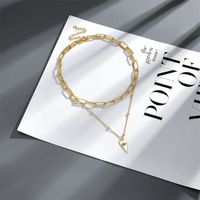 Fashion Devil's Eye Pendant Double-layer Clavicle Chain Copper Necklace main image 3
