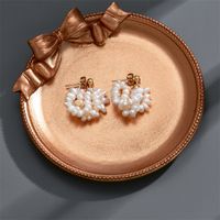 New Baroque Ladies Electroplating Real Gold Natural Freshwater Pearl Earrings main image 4