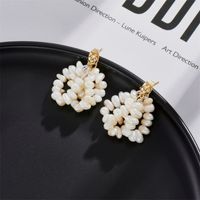 New Baroque Ladies Electroplating Real Gold Natural Freshwater Pearl Earrings main image 2