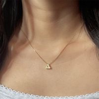 Fashion Plated 14k Gold Triangle Necklace Simple Copper Clavicle Chain main image 1
