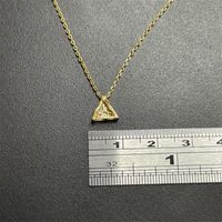 Fashion Plated 14k Gold Triangle Necklace Simple Copper Clavicle Chain main image 3