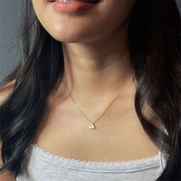 Fashion Plated 14k Gold Triangle Necklace Simple Copper Clavicle Chain main image 6