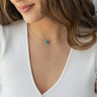 Fashion Geometric Turquoise Clavicle Chain Simple Copper Necklace main image 1