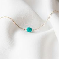 Fashion Geometric Turquoise Clavicle Chain Simple Copper Necklace main image 4