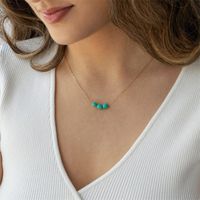 Fashion Geometric Turquoise Clavicle Chain Simple Copper Necklace main image 5