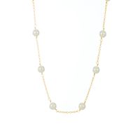 Fashion Pearl Necklace Retro Copper Plated 14k Gold Copper Clavicle Chain main image 5