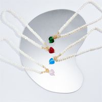Fashion Heart-shaped Natural Freshwater Pearl Copper Necklace main image 1