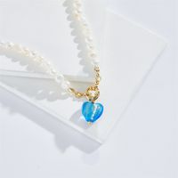 Fashion Heart-shaped Natural Freshwater Pearl Copper Necklace main image 5