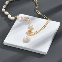 Fashion Freshwater Pearl Necklace Simple Copper Collarbone Chain main image 1