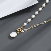 Fashion Freshwater Pearl Necklace Simple Copper Collarbone Chain main image 4