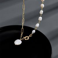 Fashion Freshwater Pearl Necklace Simple Copper Collarbone Chain main image 5