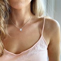 Fashion Plated 14k Gold Natural Stone Necklace Copper Collarbone Chain main image 1