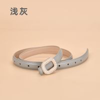 Nuevo Cinturón De Hebilla Lisa De Cuero Decorativo Redondo Con Diamantes De Imitación Para Mujer Al Por Mayor 105cm sku image 6