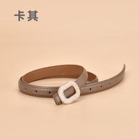 New Ladies Inlaid Rhinestone Round Decorative Women's Leather Smooth Buckle Belt Wholesale 105cm sku image 16