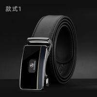 Two-layer Leather New Automatic Buckle Casual Men's Belt sku image 1